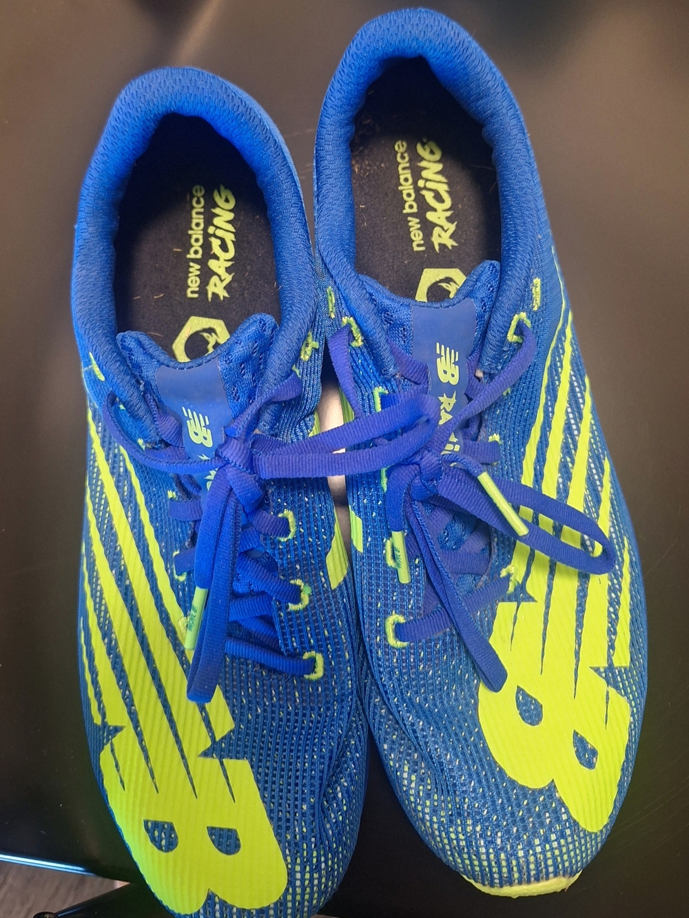 New Balance Kids' Blue & Neon Yellow Racing Sneakers